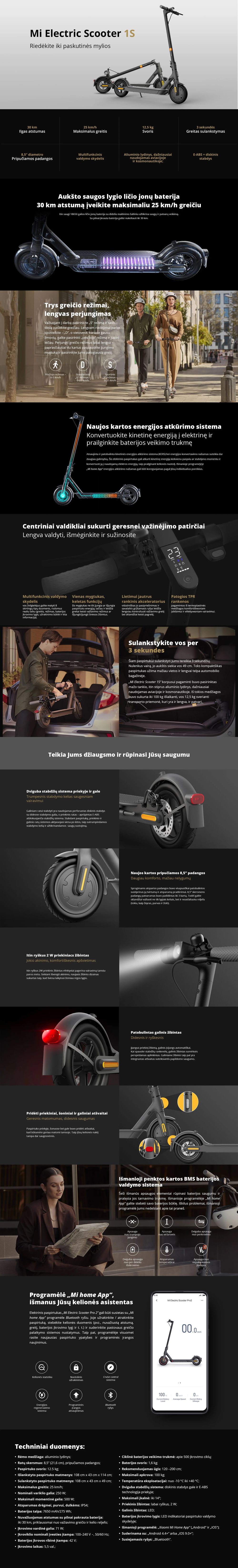 elektrinis paspirtukas xiaomi 1s